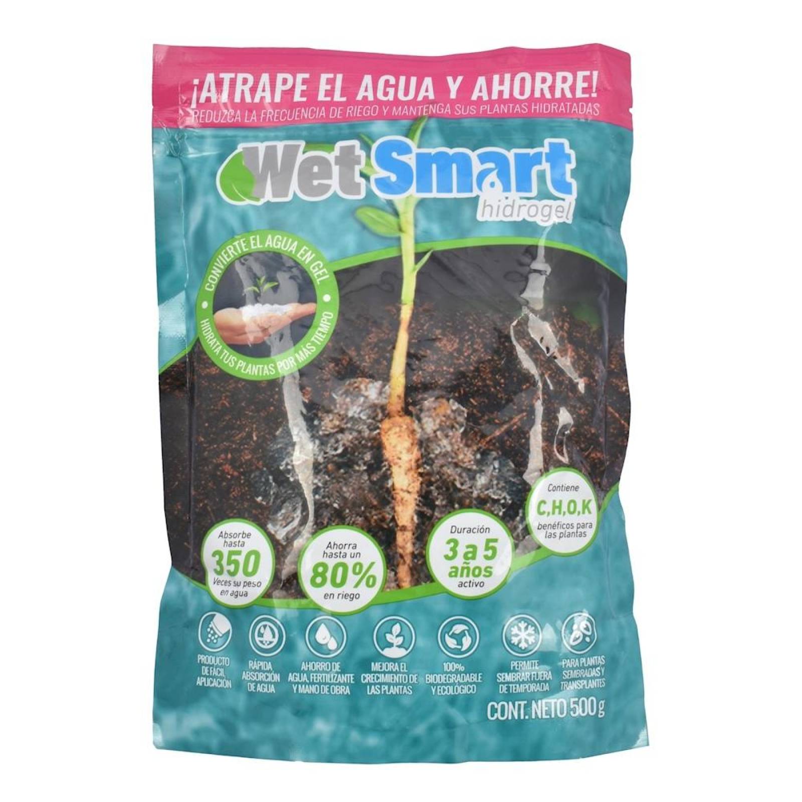 HIDROGEL REDUCTOR DE RIEGO PARA PLANTAS Y FLORES 