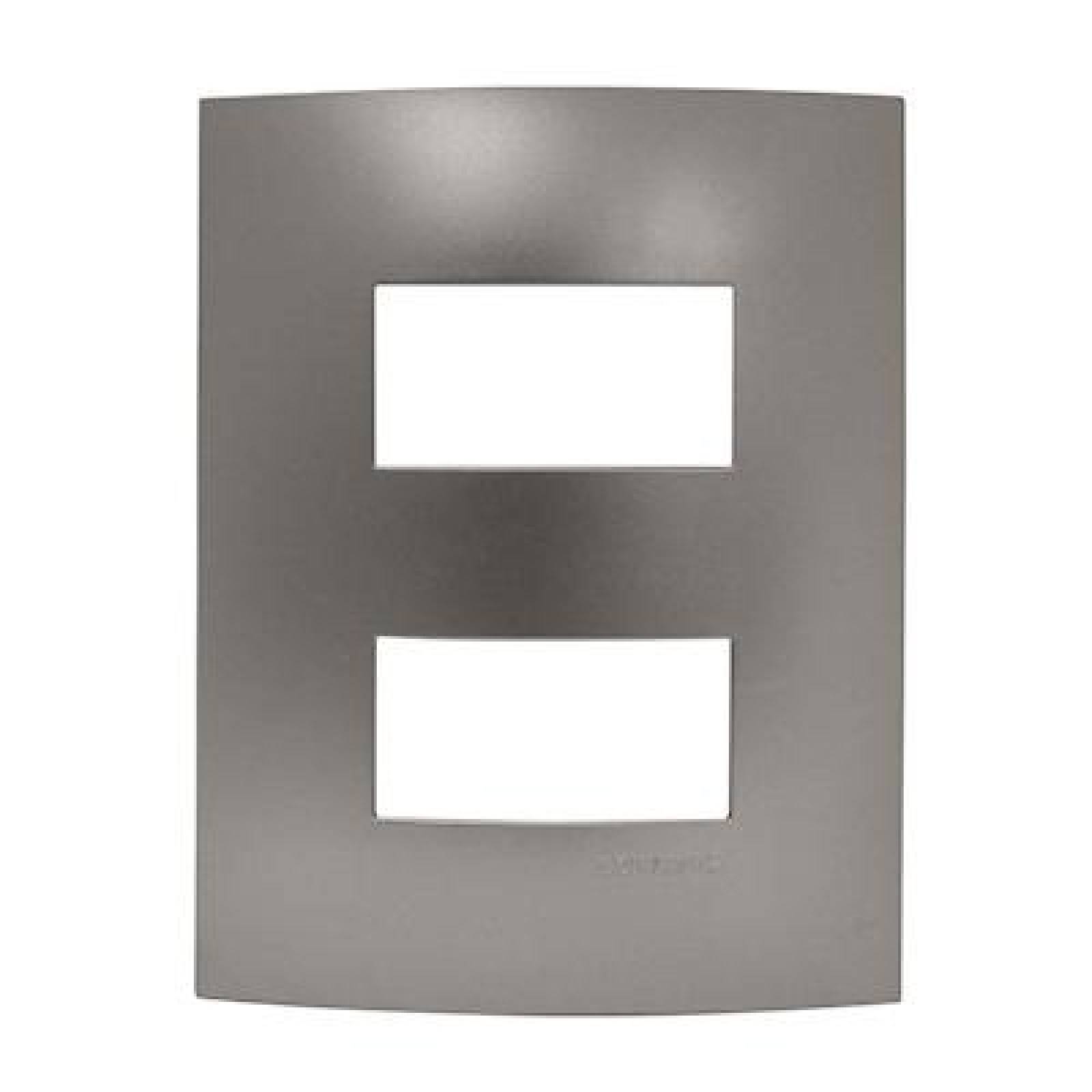 PLACA 2 VENTANAS TITANIO MATE ESTEVEZ GAMMA 