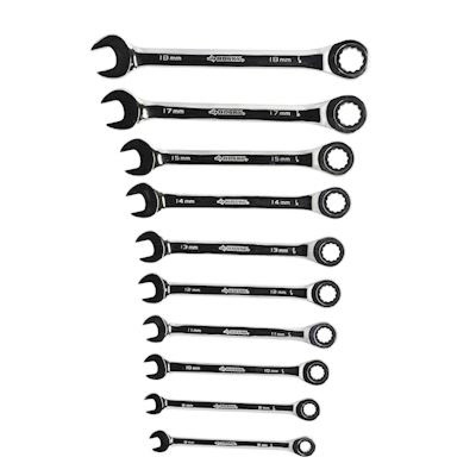 JUEGO DE LLAVES COMBINADAS TIPO MATRACA ACERO HUSKY 10 PIEZAS