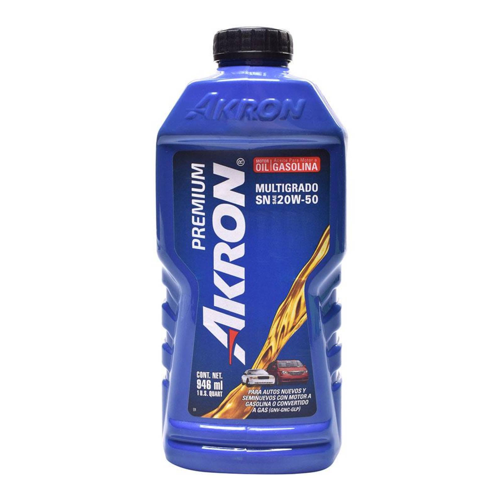 ACEITE PARA MOTOR PREMIUM 20w-50 946 ML AZUL AKRON