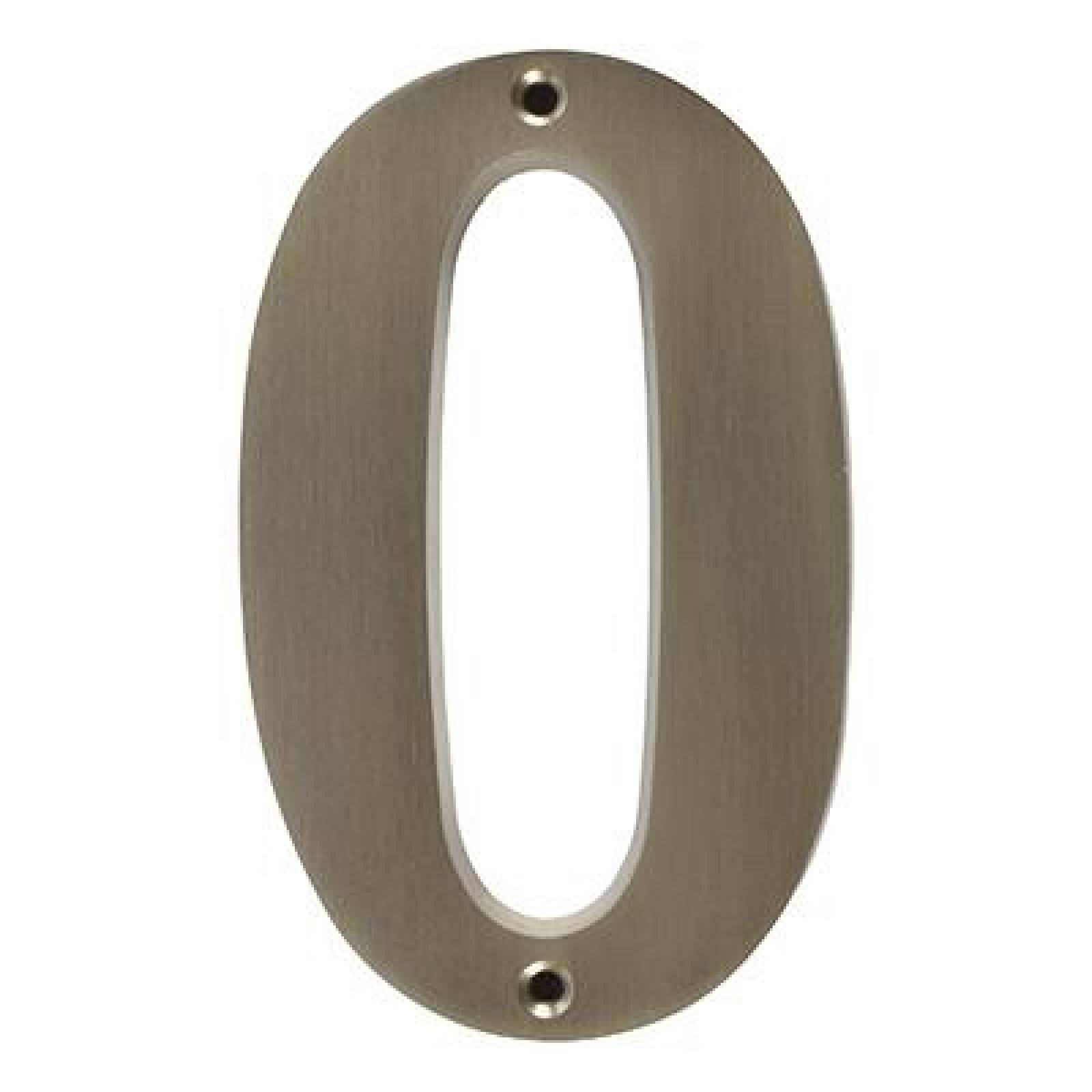 NÚMERO 0 DE 12.7 X 7.8 CM PLATA 