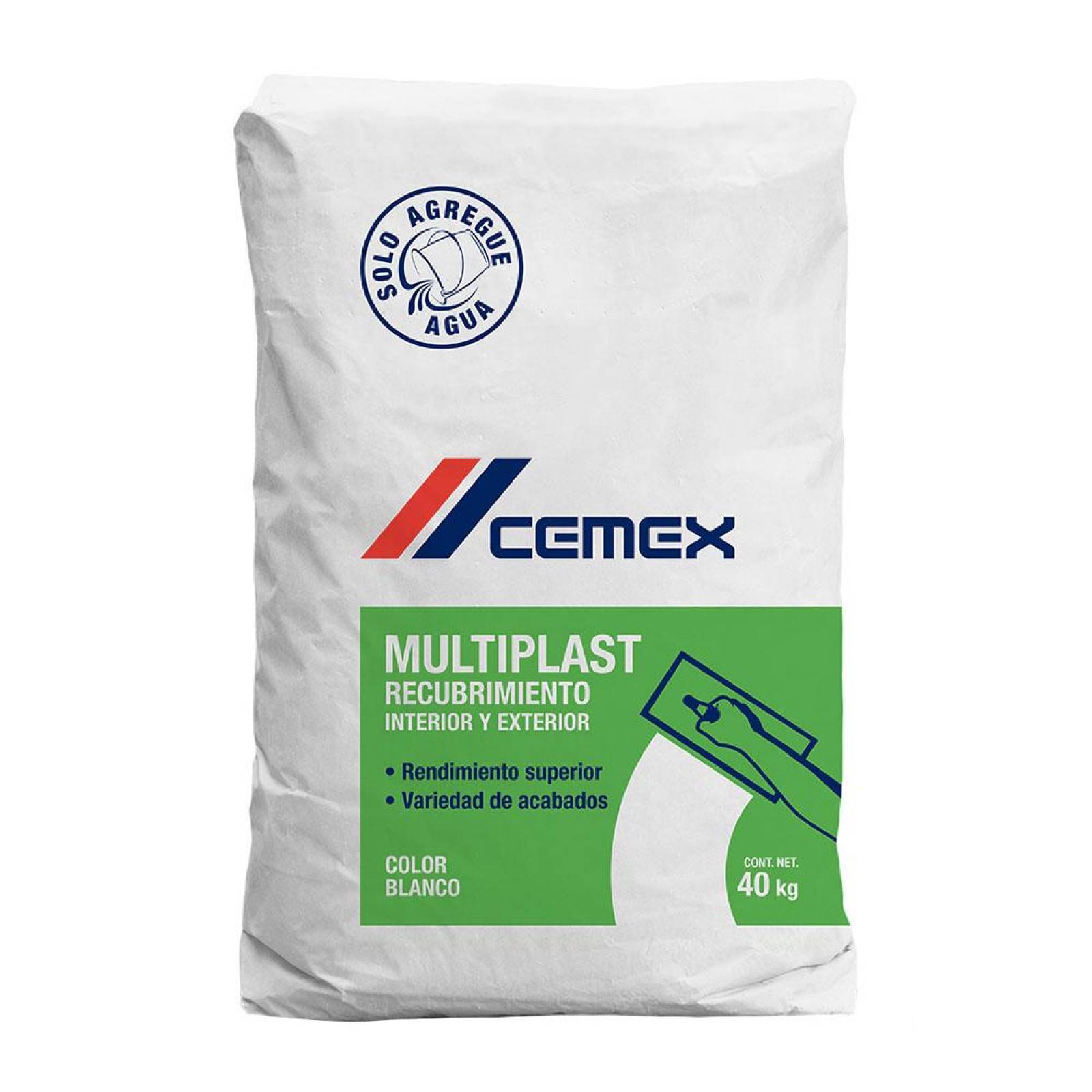 Recubrimiento Multiplast Blanco De 40 Kg