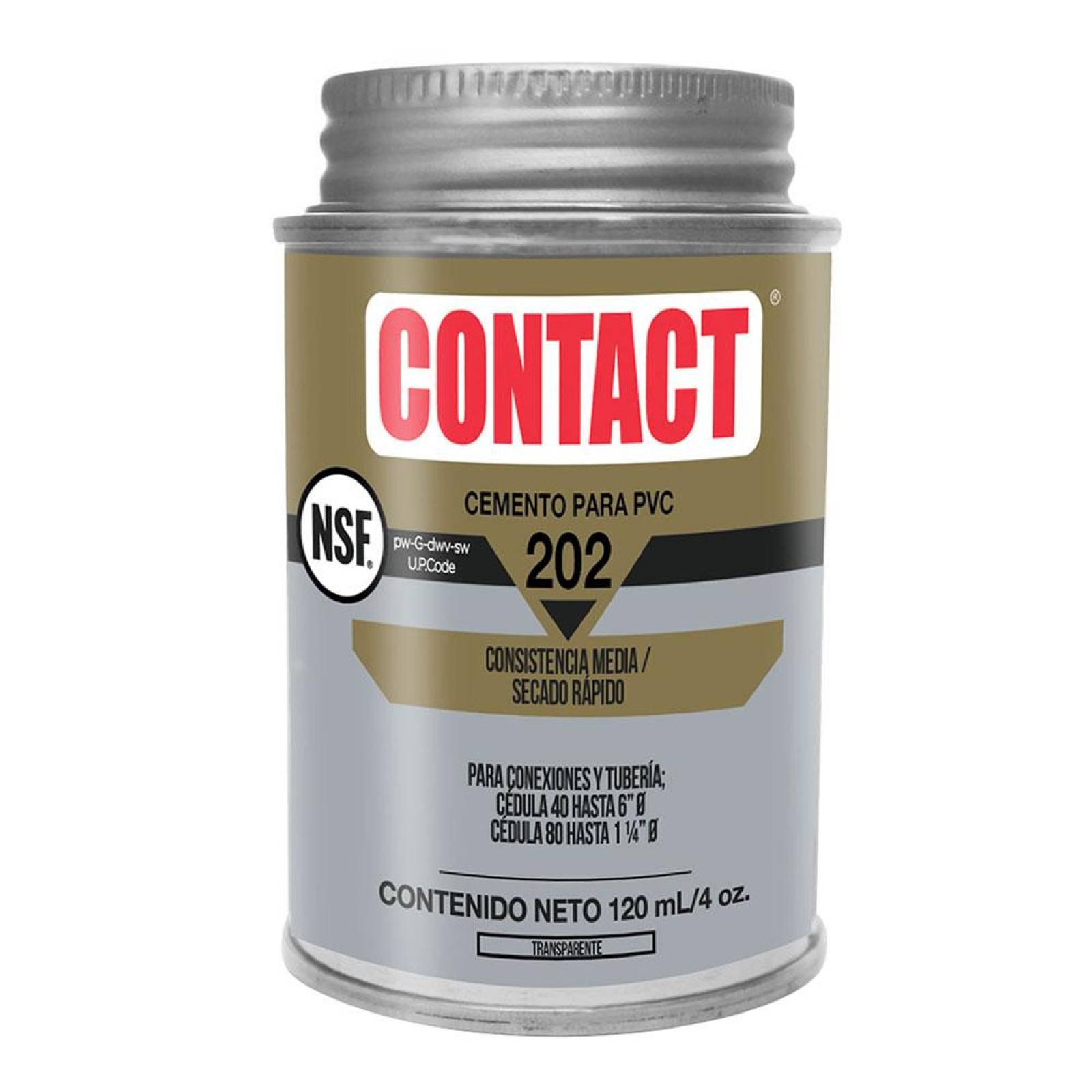 CEMENTO CONTACT PARA PVC TRANSPARENTE DE 120 ML