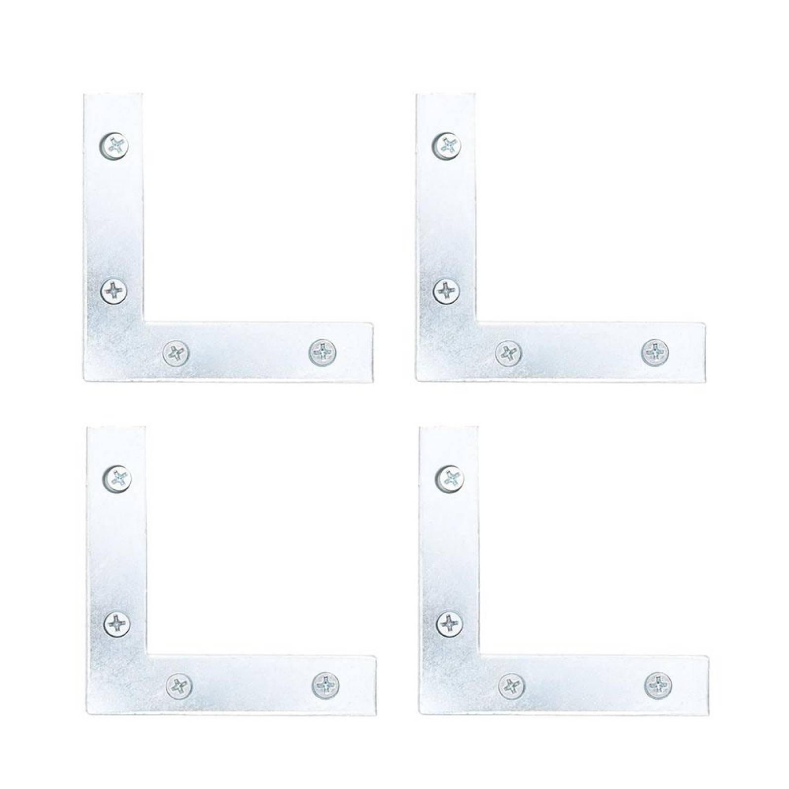 REFUERZO DE UNIÓN "L" DE 7.7 X 7.7 CM PLATA 4 PIEZAS 