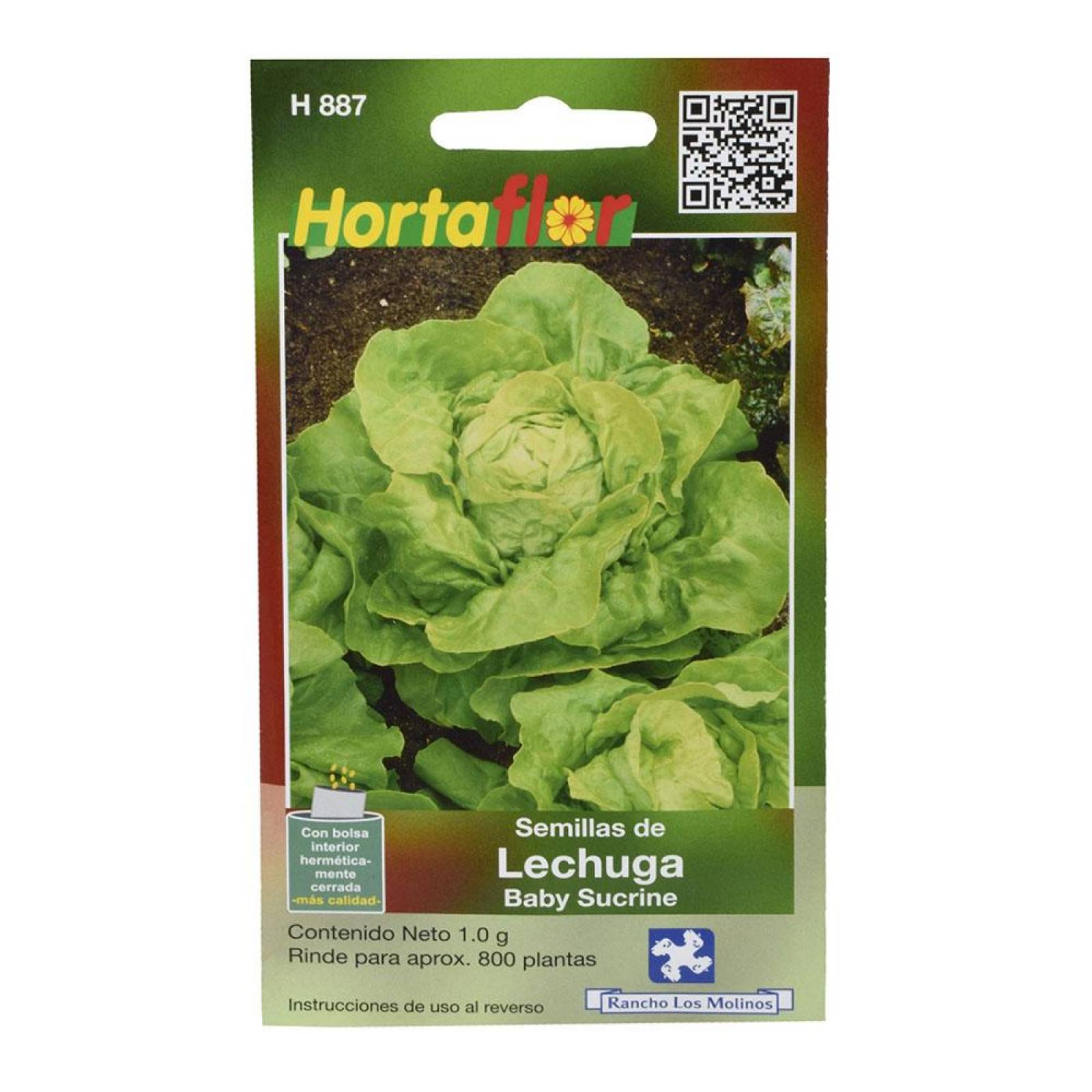 SEMILLAS DE LECHUGA BABY SUCRINE 1 GR VERDE HORTAFLOR 