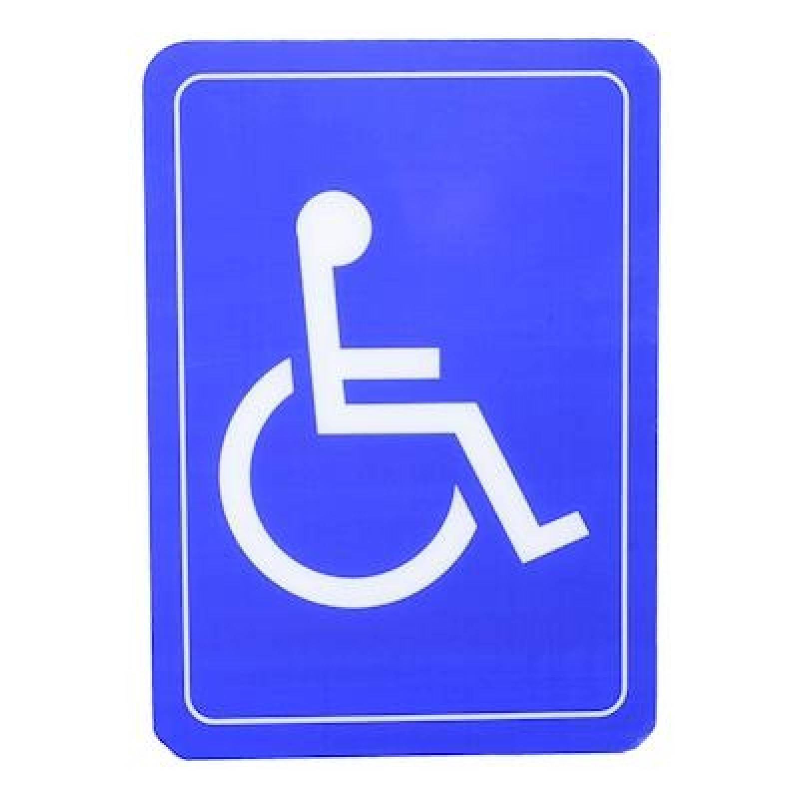 LETRERO DE PLÁSTICO PARA PARED DISCAPACITADO 17.8 X 12.7 CM