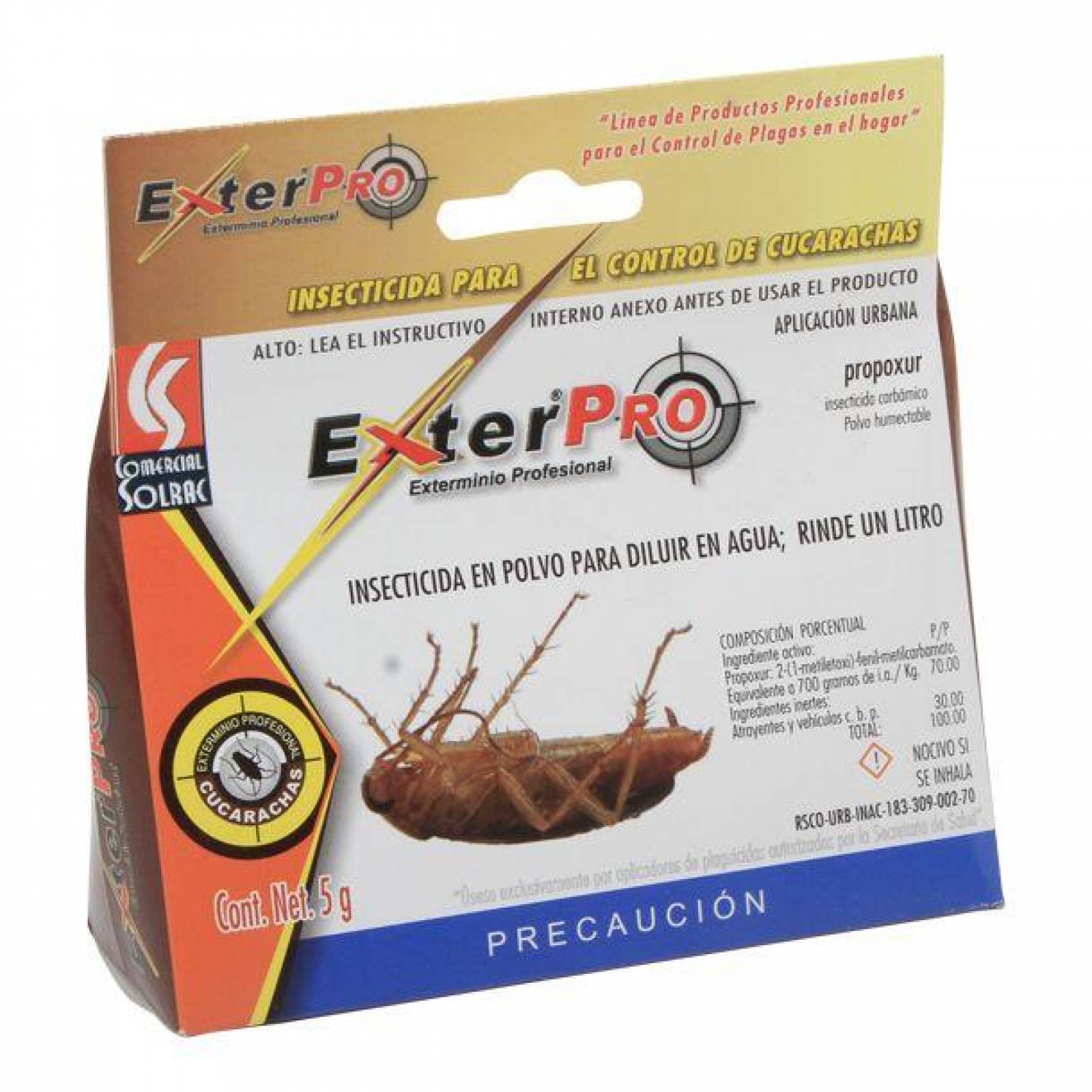 INSECTICIDA PARA EL CONTROL DE CUCARACHAS 5 GR BLANCO EXTER PRO