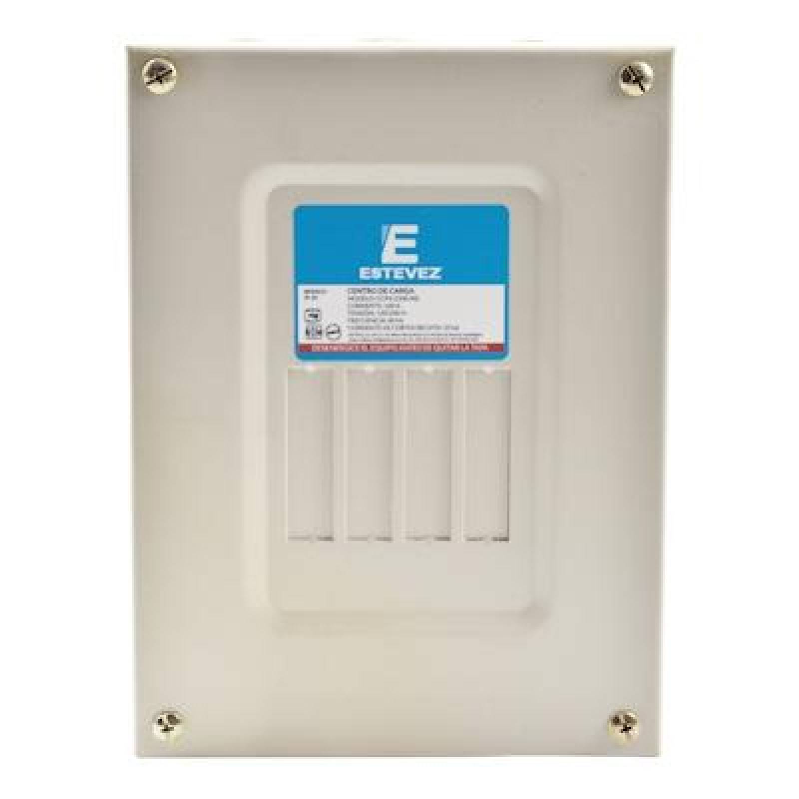 CENTRO DE CARGA 4 MÓDULOS DE SOBREPONER 100 AMPERES ESTÉVEZ 