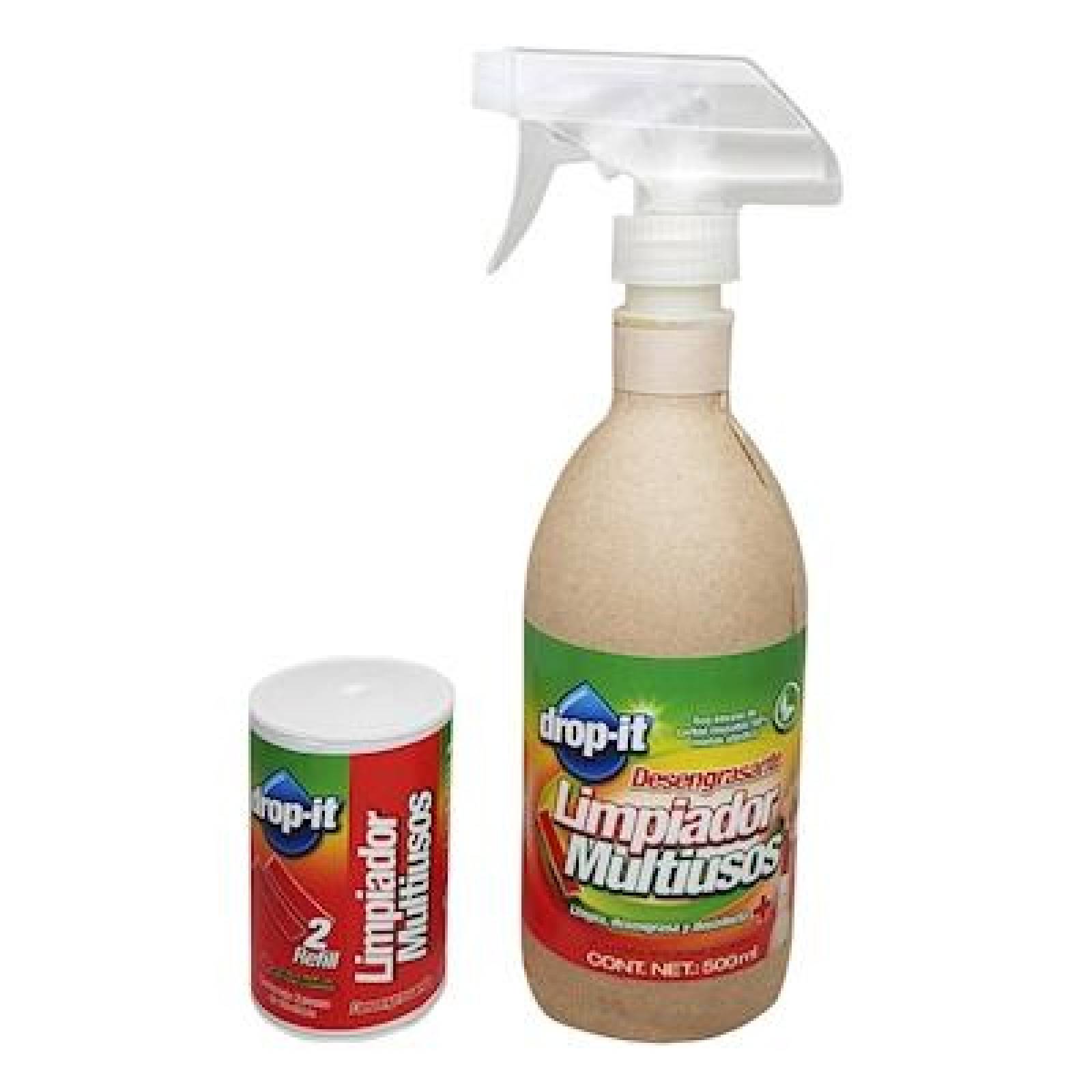 LIMPIADOR MULTIUSOS DESENGRASANTE DE 500 ML CON 2 REPUESTOS 