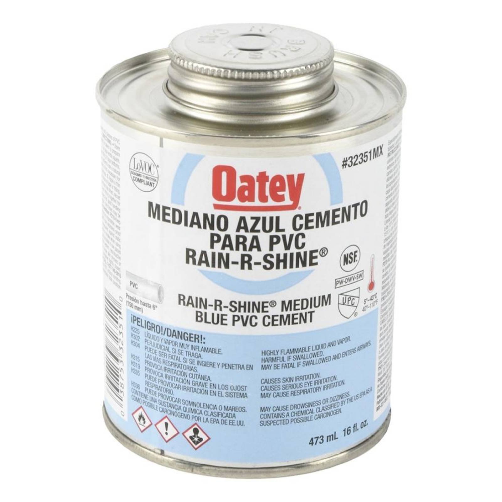 CEMENTO PARA PVC DE 473 ML AZUL OATEY 