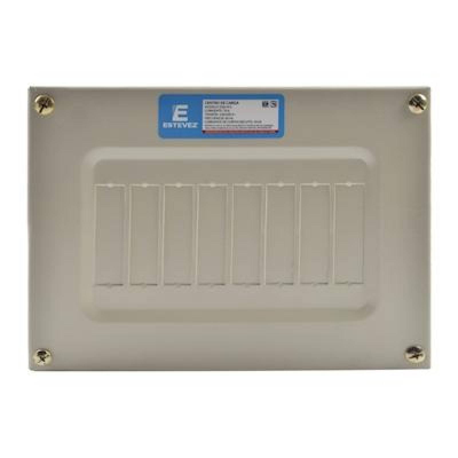 CENTRO DE CARGA 8 MÓDULOS DE SOBREPONER 100 AMPERES ESTÉVEZ 