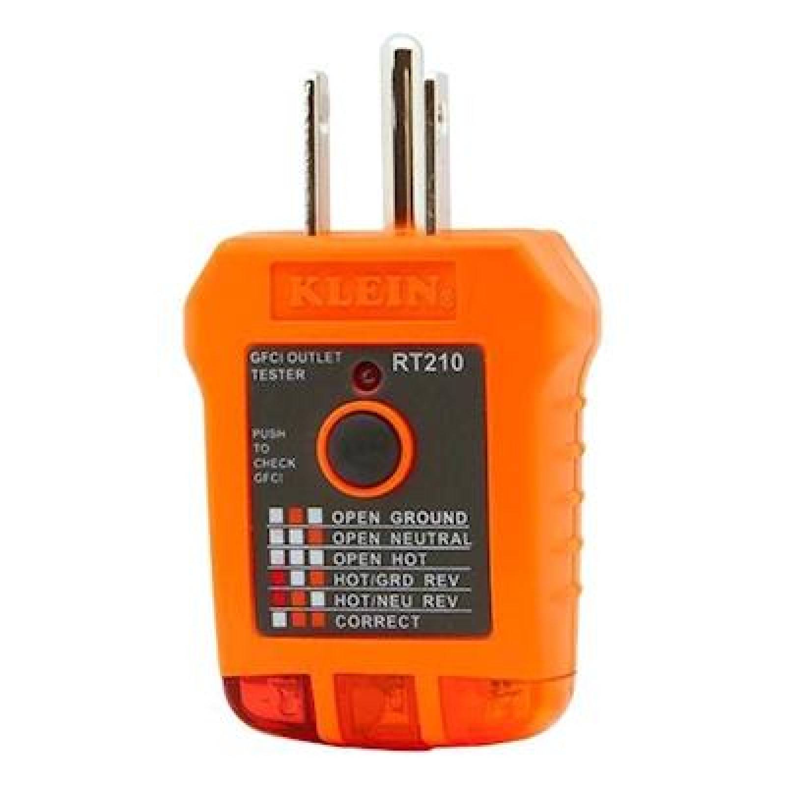 PROBADOR DE RECEPTÁCULO GFCI 110/125 VOLTS NARANJA KLEIN TOOLS