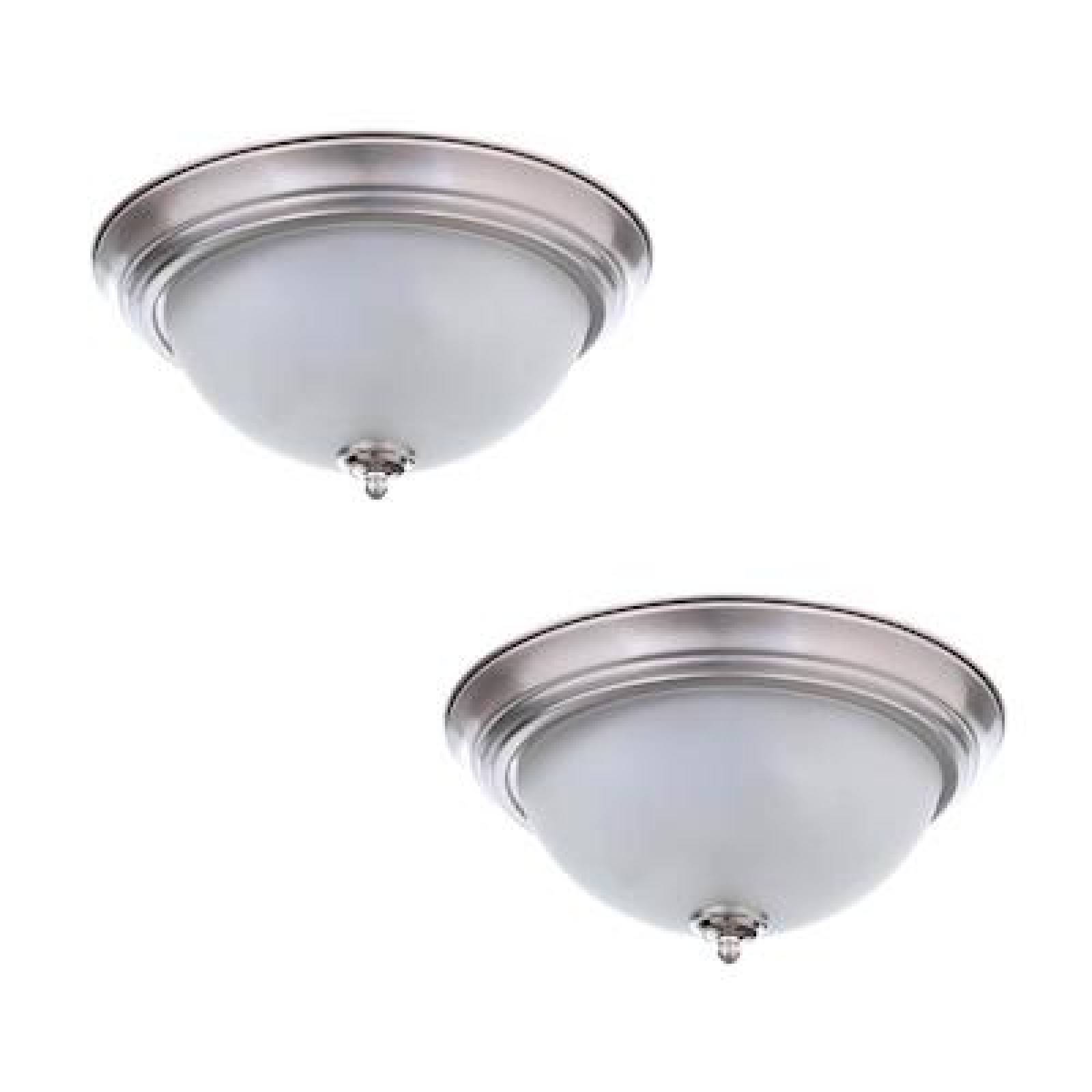 LÁMPARA DE TECHO LED DE 14.6 X 27.94 CM PLATA 2 PIEZAS