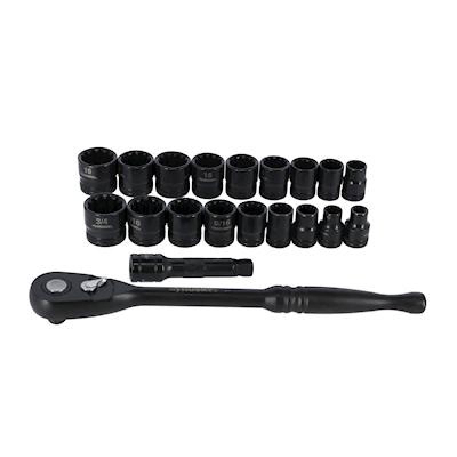 JUEGO UNIVERSAL DE MATRACA Y DADOS 3/8 DE PULGADA ACERO HUSKY 20 PIEZAS