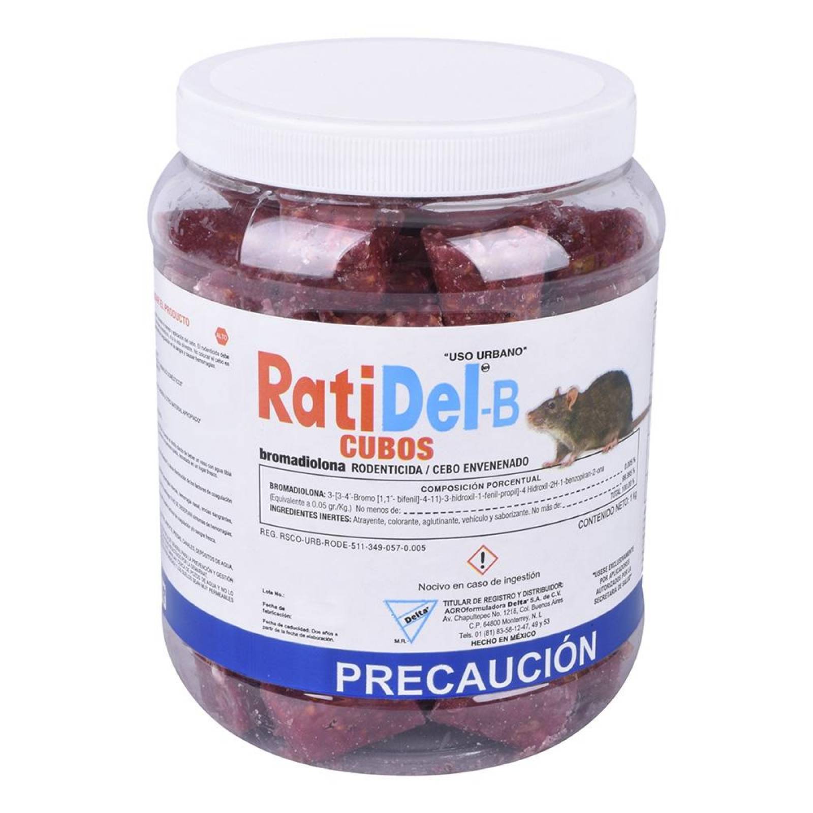 RODENTICIDA/CEBO ENVENENADO DE 1 KILOGRAMO ROJO RATIDEL-B