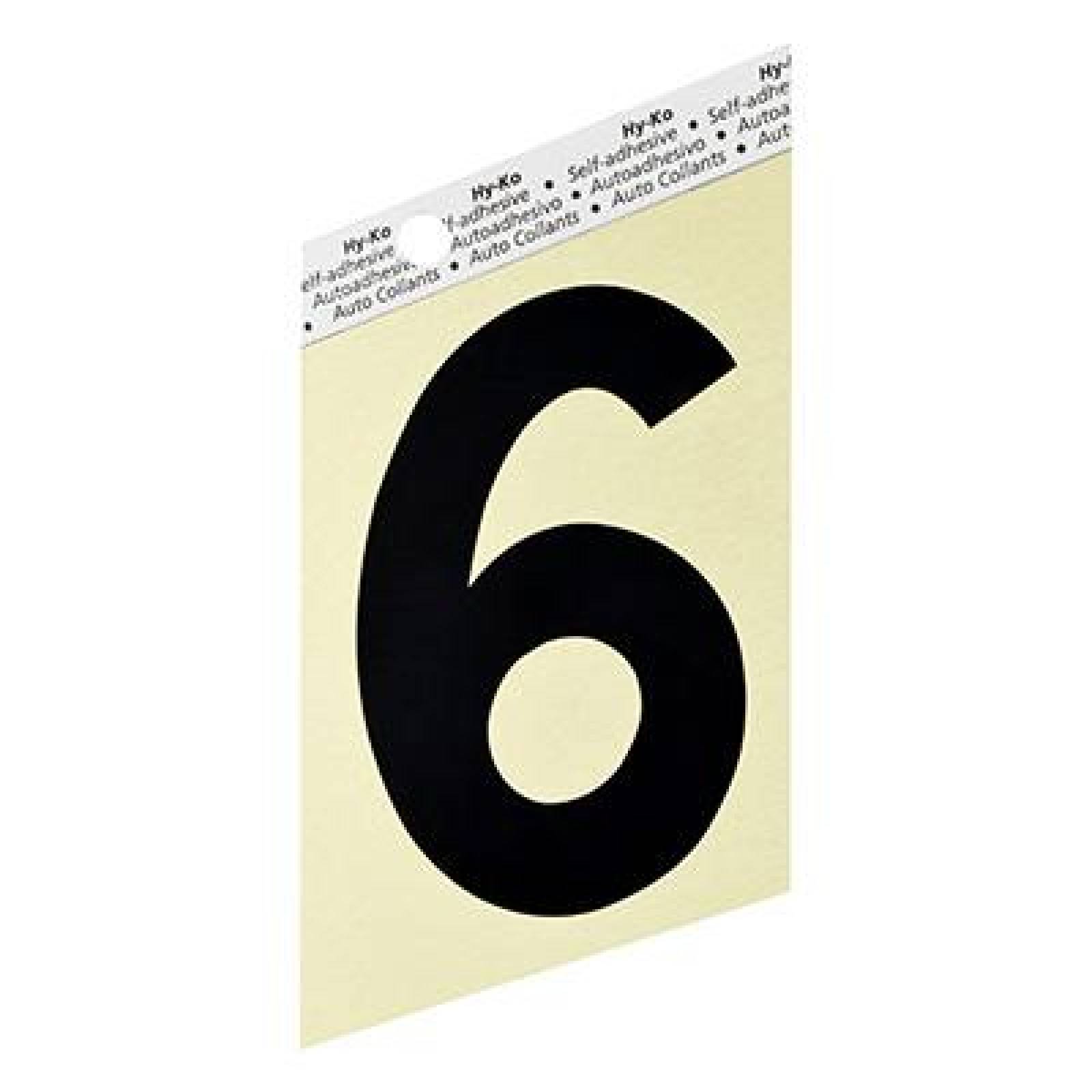 NÚMERO 6 DE ALUMINIO ANODIZADO 12 X 6.5 CM 