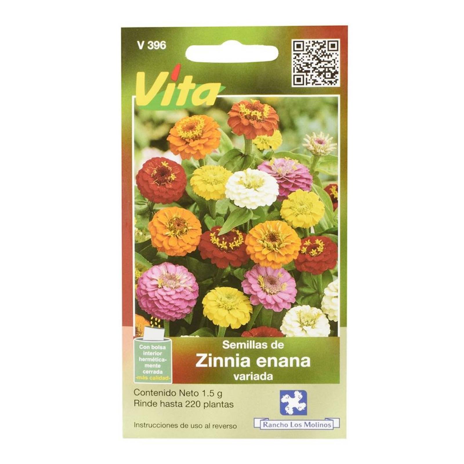 SEMILLAS DE ZINNIA ENANA 1.5 GR MULTICOLOR VITA