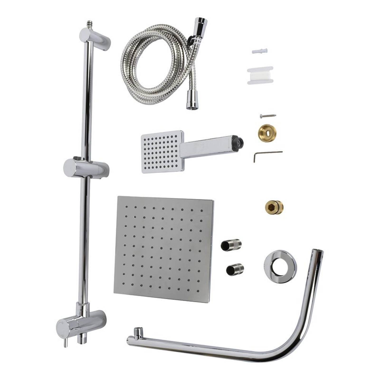 KIT CONTEMPORÁNEO DE BARRA DE PARED CON REGADERA DE MANO PLATA GLACIER BAY 