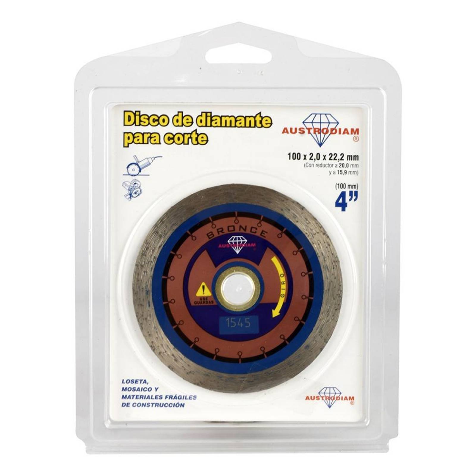 DISCO DE DIAMANTE PARA CORTE DE 4 PULGADAS 