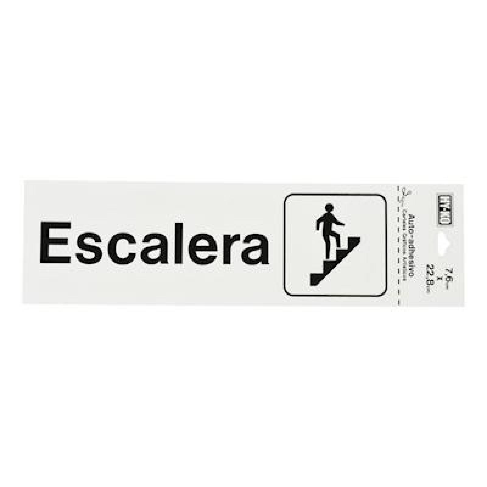 LETRERO ESCALERA DE 7.6 X 22.8 CM BLANCO 