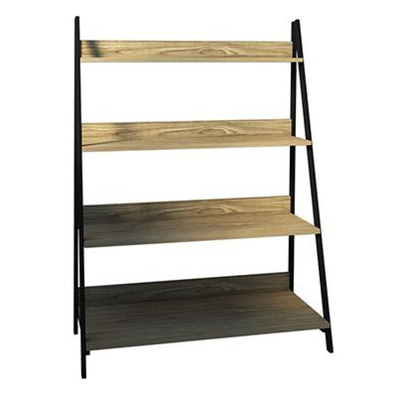 ESTANTE ESCALERA 4 NIVELES PLAYCON 83 X 40 X 120 ROBLE T 