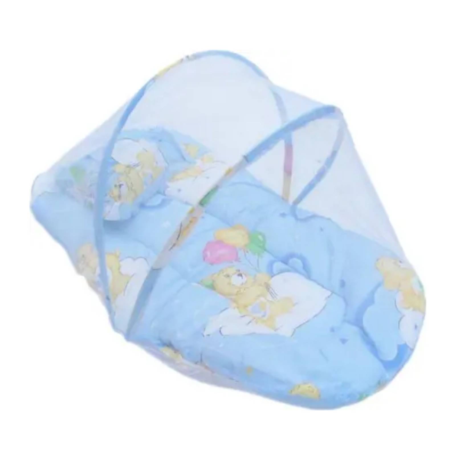 Cuna Cama Plegable Para Bebe Con Mosquitera V-126 Azul