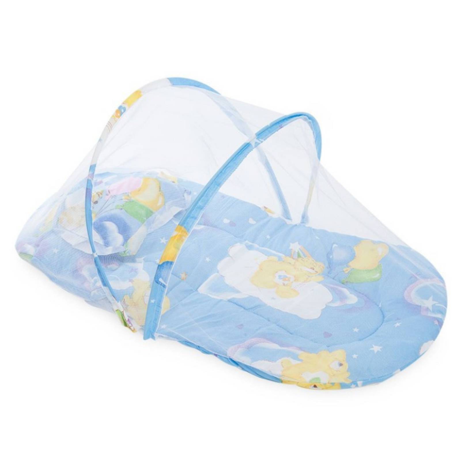 Cuna Cama Plegable Para Bebe Con Mosquitera V-126 Azul