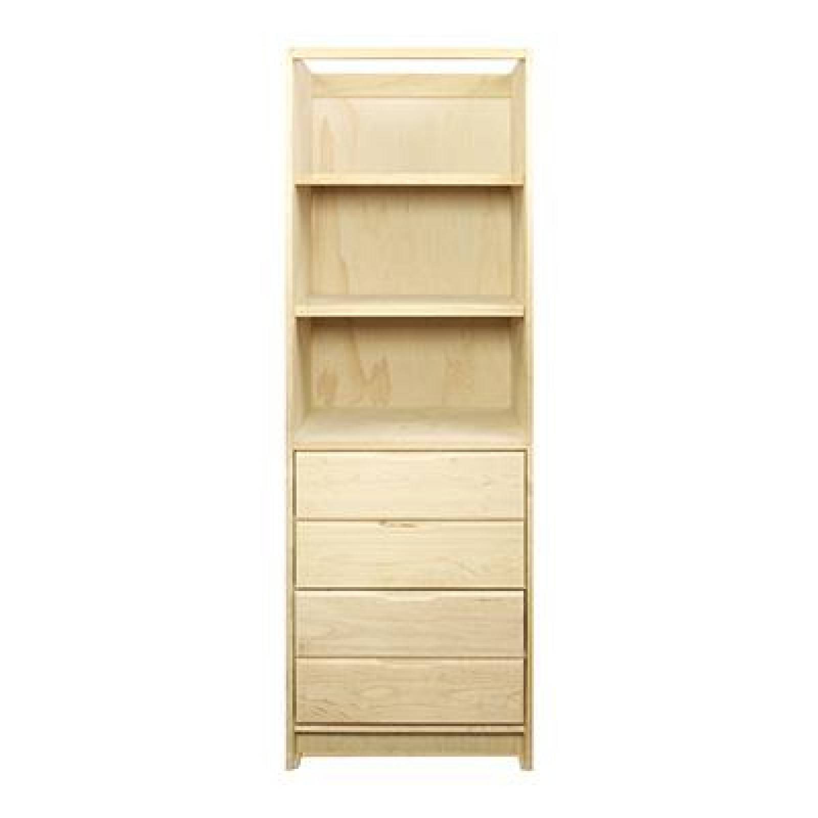 CAJONERA PINO DE 3 ENTREPAÑOS Y 4 CAJONES 58.4 X 188.5 X 40.2 CM BEIGE 