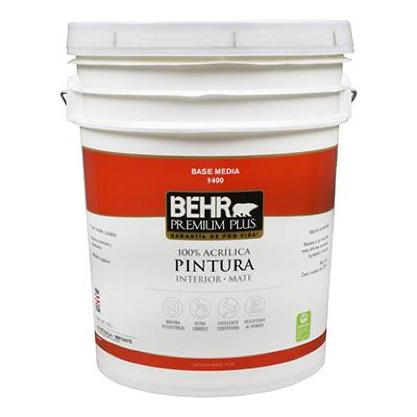 PINTURA ACRÍLICA PARA INTERIOR BEHR PREMIUM PLUS DE 17.7 L MATE 