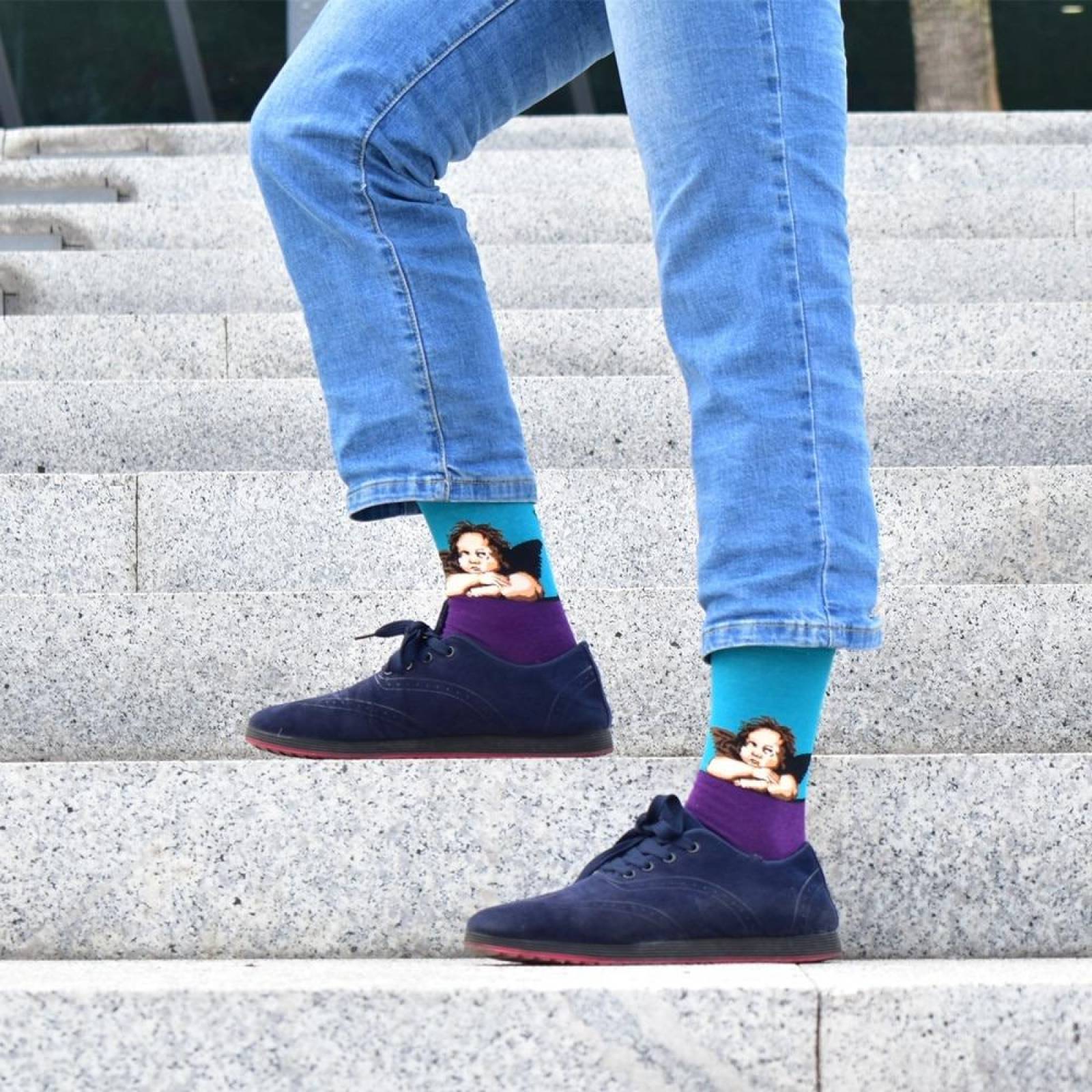 Calcetines Obras De Arte Unisex Pintura Escultura Mpb-257 Querubín de Rafael Sanzio