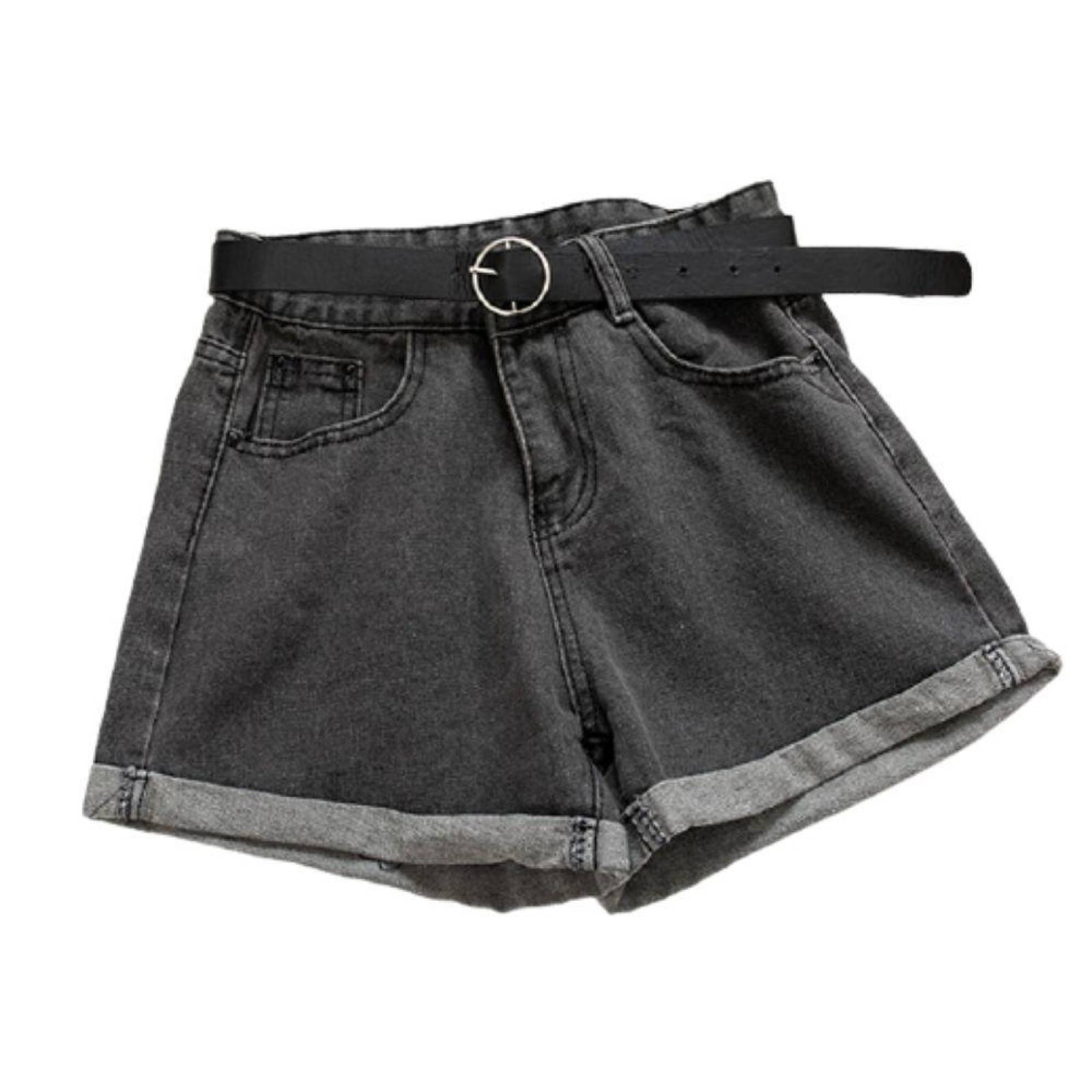 Short Vintage Para Mujer A La Cintura Con Cinturón Gratis M-004 