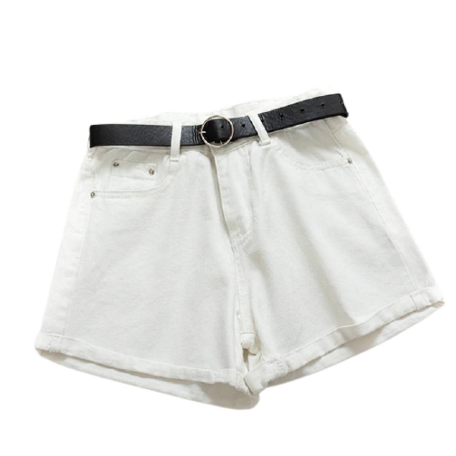 Short Vintage Para Mujer A La Cintura Con Cinturón Gratis M-004 