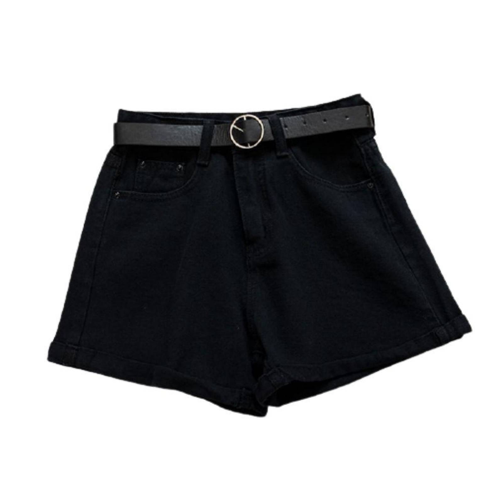 Short Vintage Para Mujer A La Cintura Con Cinturón Gratis M-004 