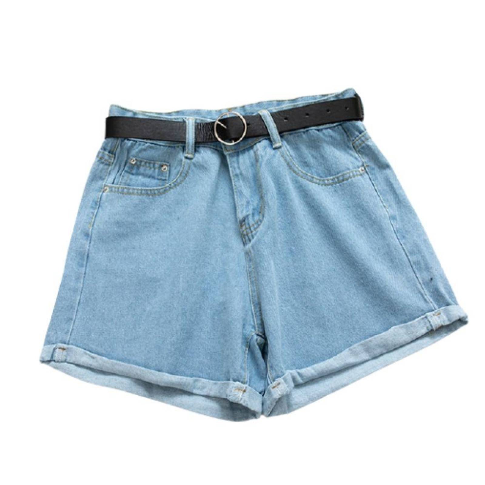 Short Vintage Para Mujer A La Cintura Con Cinturón Gratis M-004 