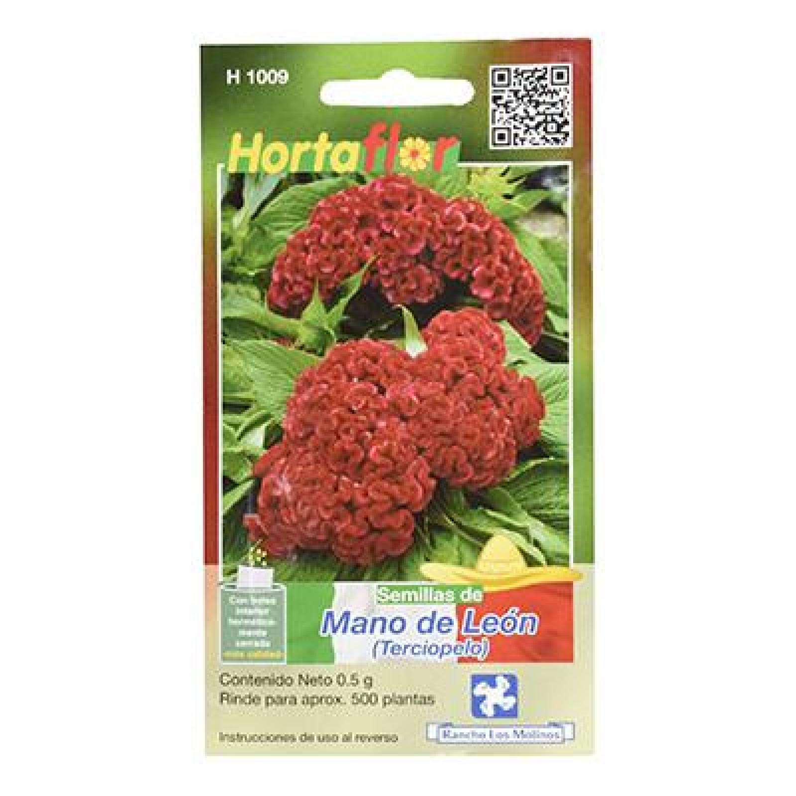 SEMILLAS FLOR MANO DE LEÓN SOBRE .5 G ROJO HORTAFLOR 