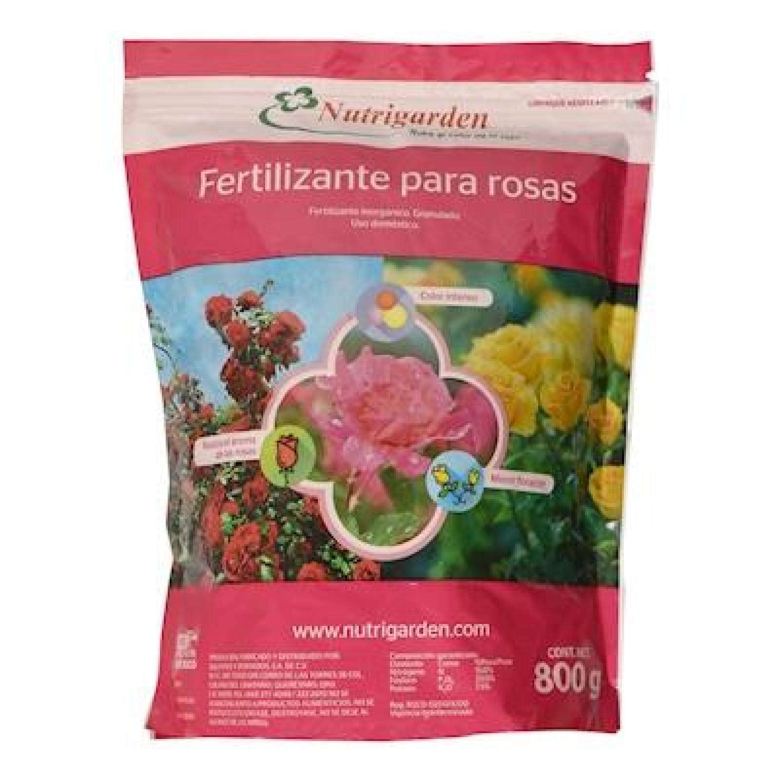 FERTILIZANTE PARA ROSAS 800 GR ROSA NUTRIGARDEN 