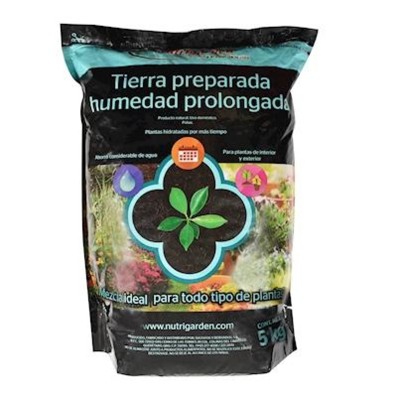 TIERRA PREPARADA HUMEDAD PROLONGADA 5 KG NEGRO NUTRIGARDEN 