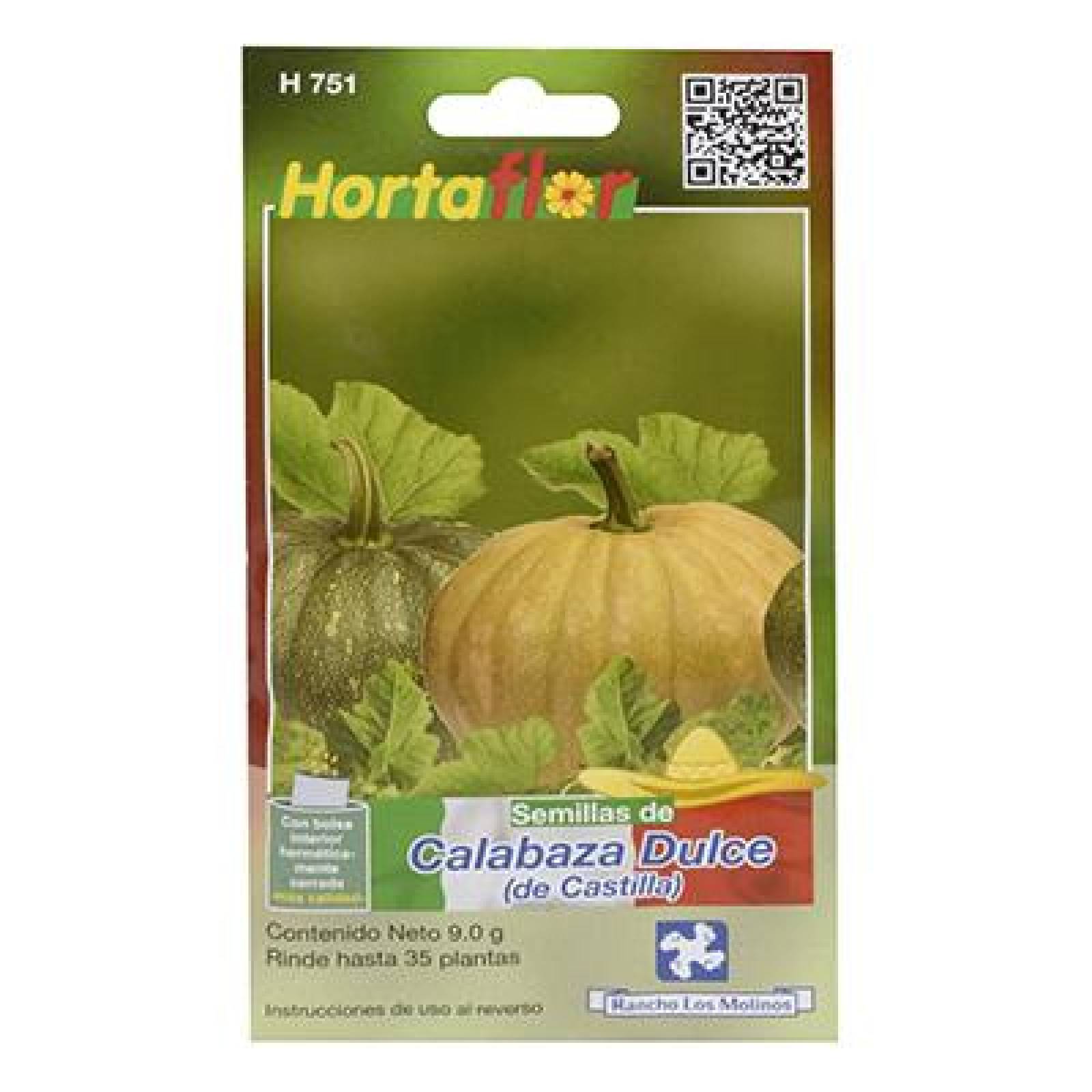 SEMILLAS DE CALABAZA DULCE 9 GR NARANJA HORTAFLOR 