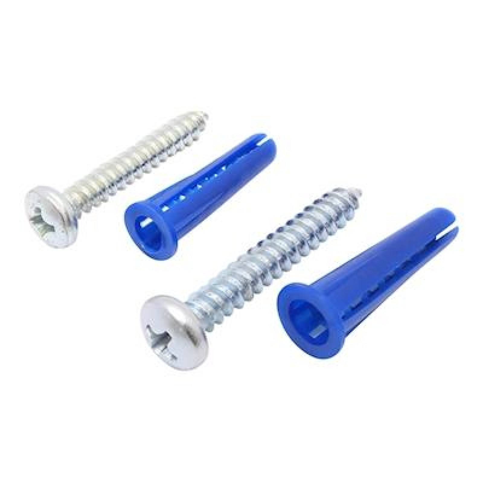 PAQUETE DE TAQUETES CON TORNILLOS AZUL 36 PIEZAS