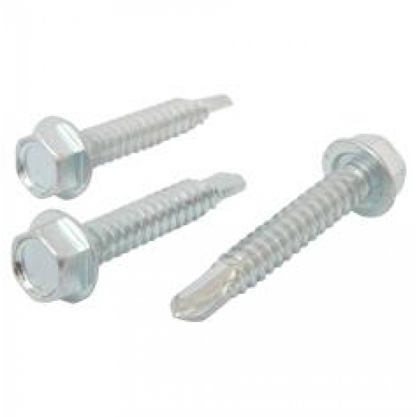 TORNILLO HEXAGONAL AUTOPERFORANTE CON RONDANA DE 1/4 X 2 PULGADAS PLATA 45 PIEZAS 