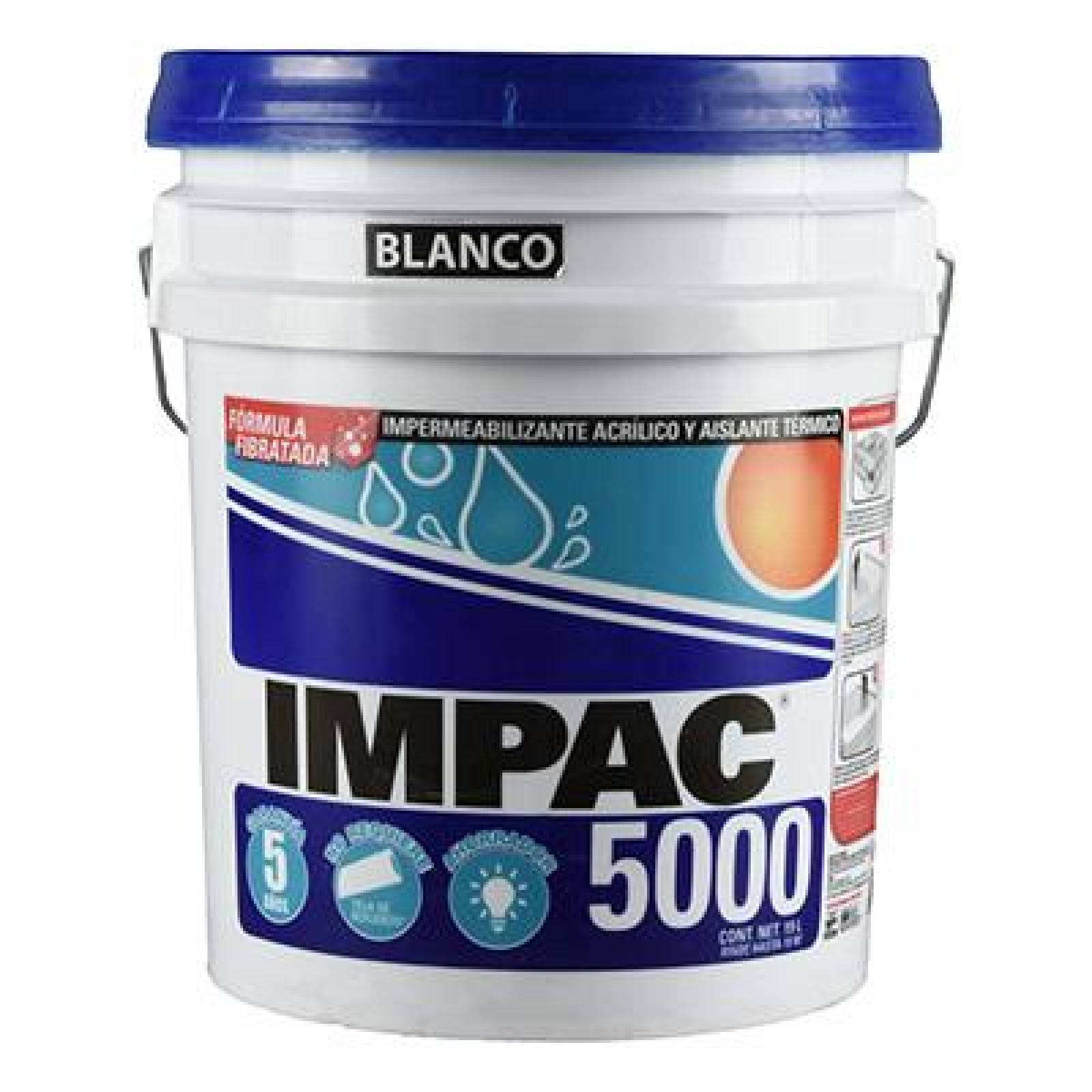 IMPERMEABILIZANTE IMPAC 5000 FIBRATADO BLANCO 5 AÑOS 19 LITROS