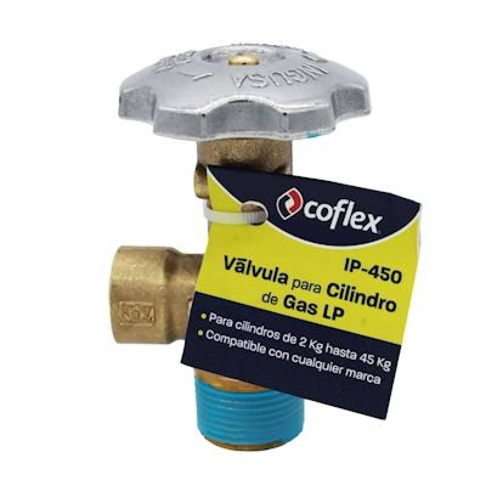VÁLVULA PAR A CILINDRO DE GAS LP 9.3 X 6 X 5.8 CM DORADO COFLEX