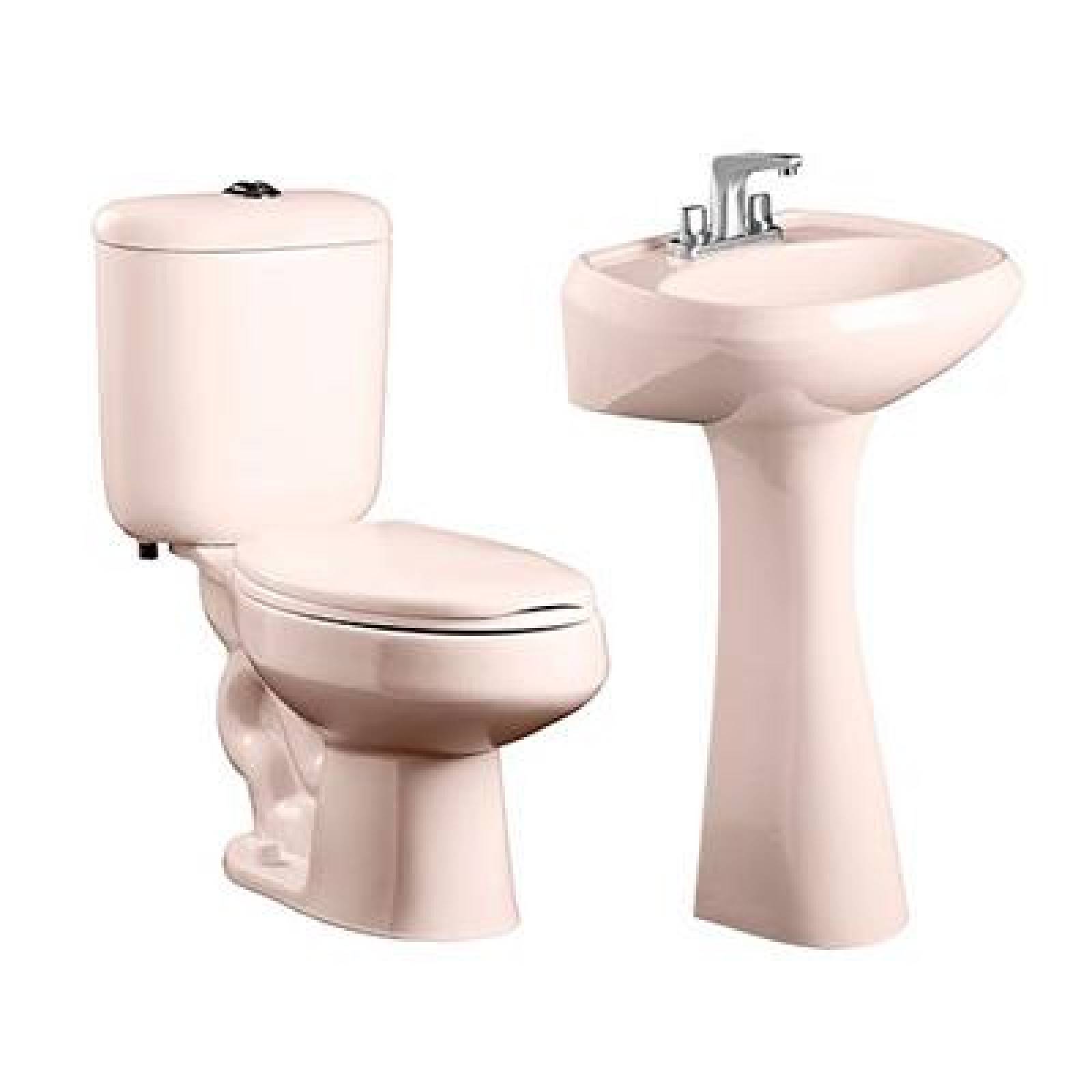 PAQUETE SANITARIO CASTELAR DE DOS PIEZAS ALARGADO DUAL CON LAVABO PEDESTAL AUSTRIA COLOR HUESO