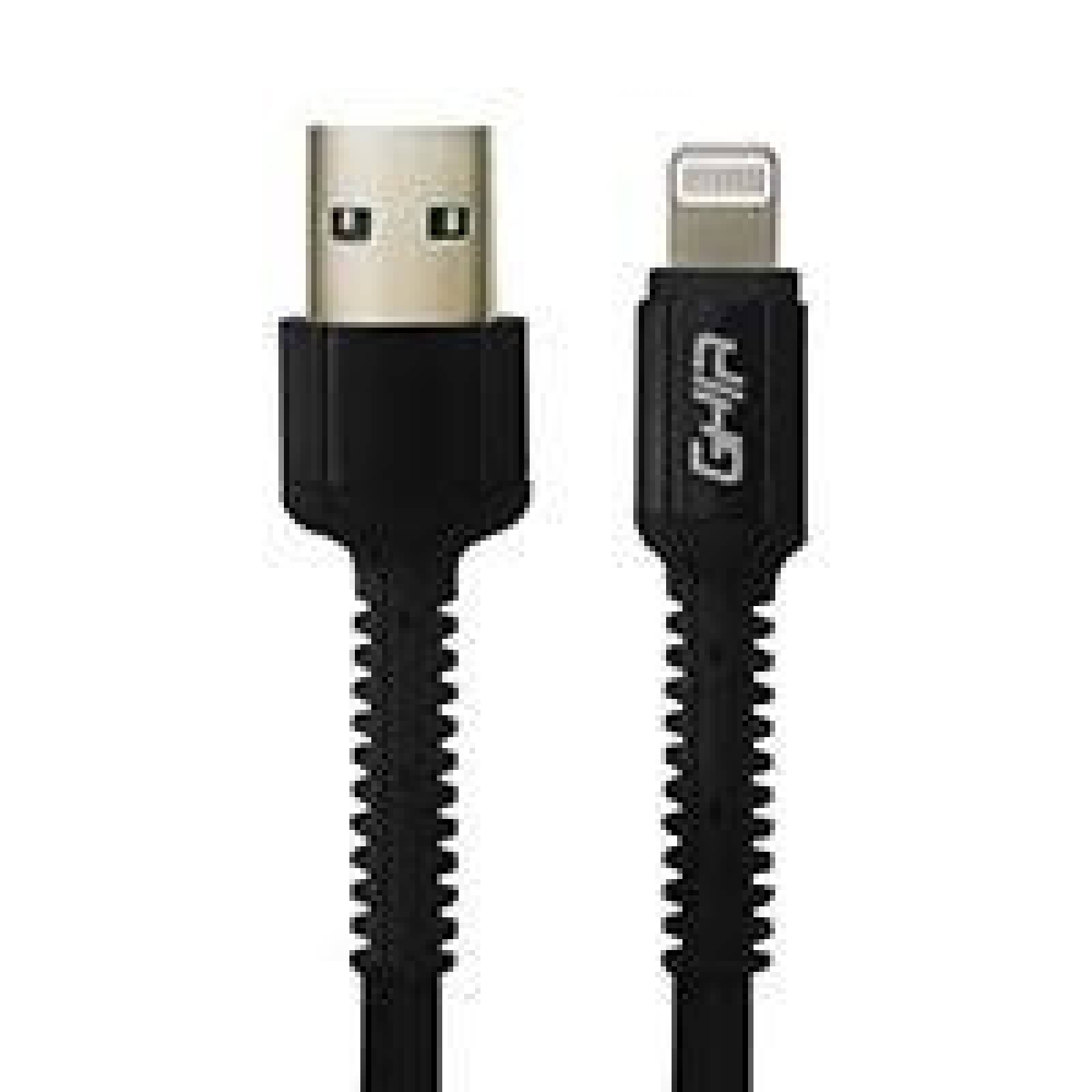 CABLE USB TIPO LIGHTNING GHIA NYLON COLOR NEGRO 1M 
