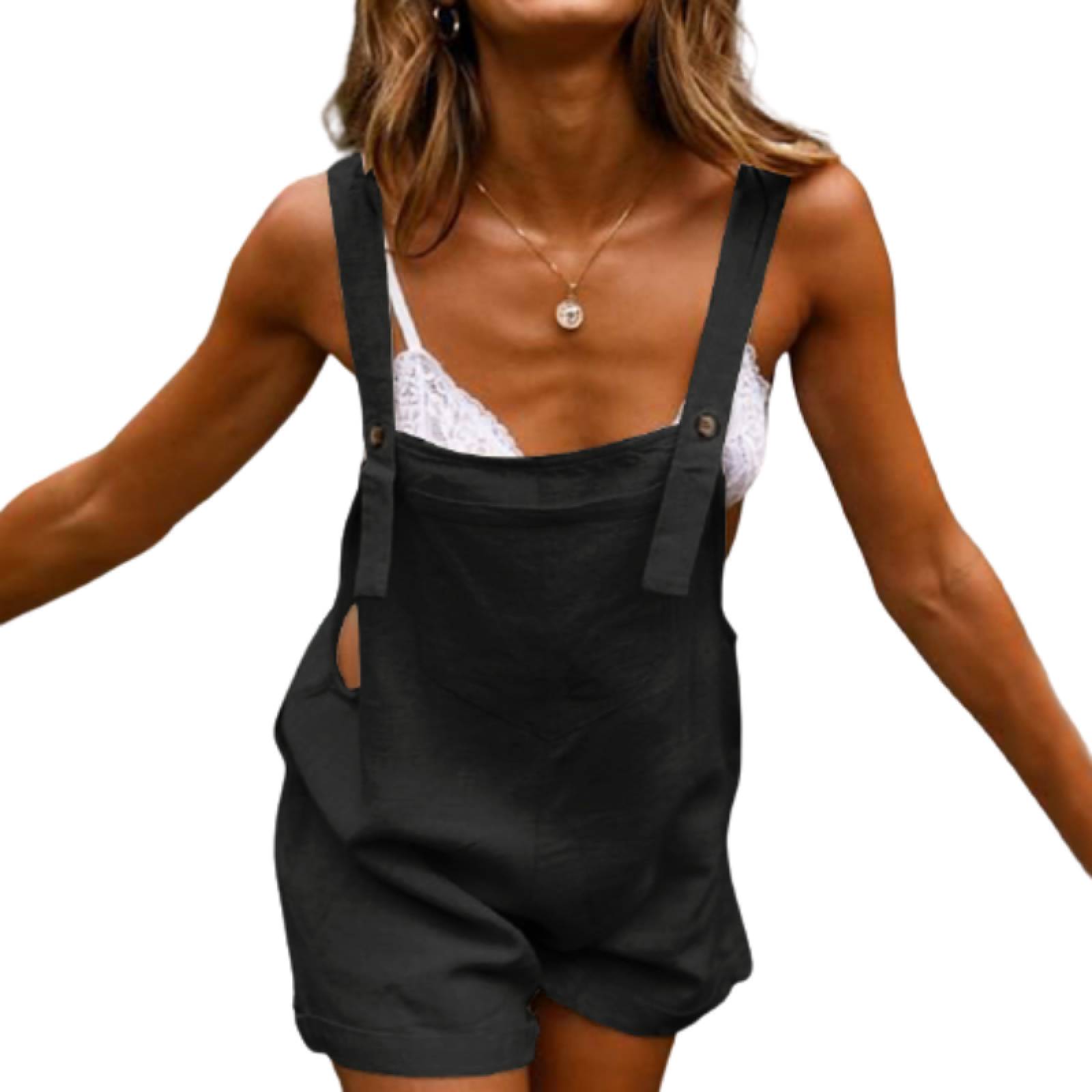 Jumpsuit Short Mono Con Botones Para Mujer M-198 