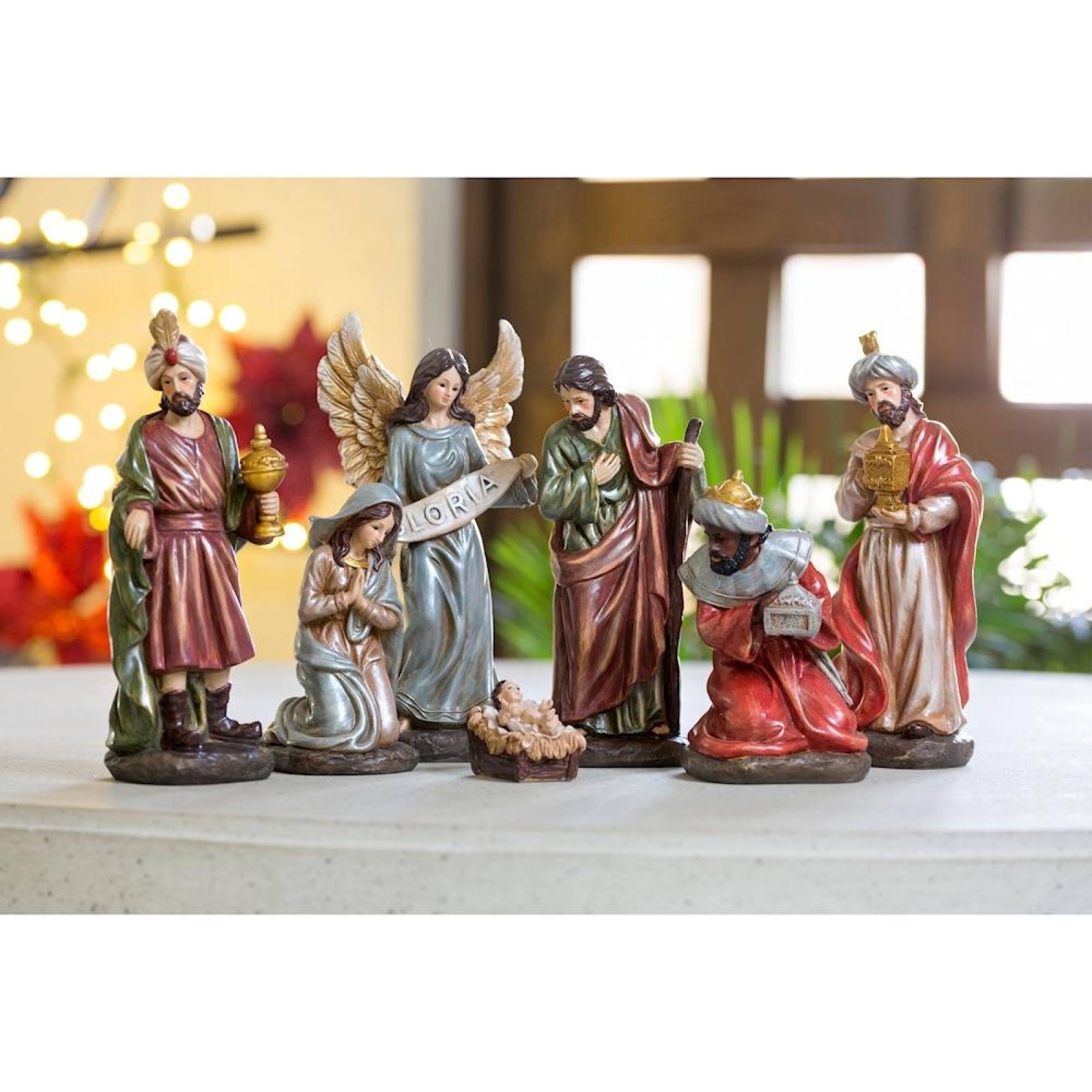 SET DE NACIMIENTO NAVIDEÑO MULTICOLOR 8 PIEZAS 