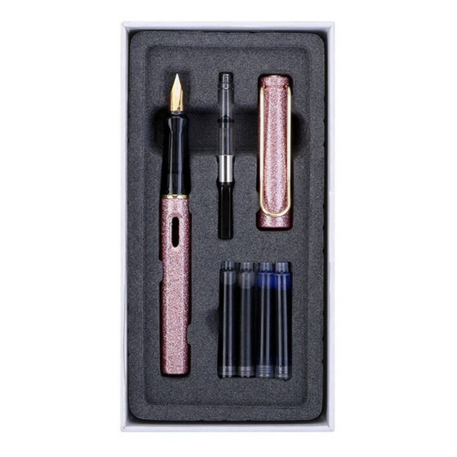 Bolígrafo Pluma Estilográfica Punta Fina Brillantes M-243 Rosa