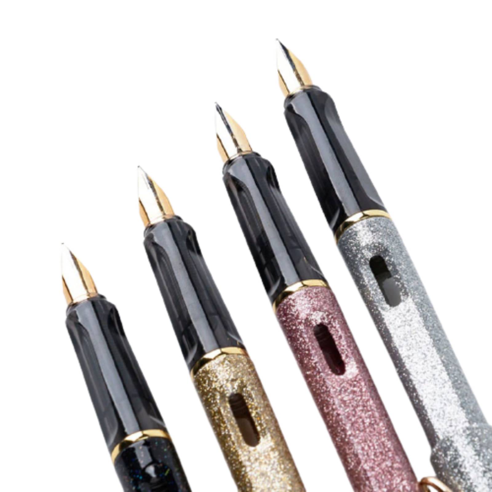 Bolígrafo Pluma Estilográfica Punta Fina Brillantes M-243 Rosa