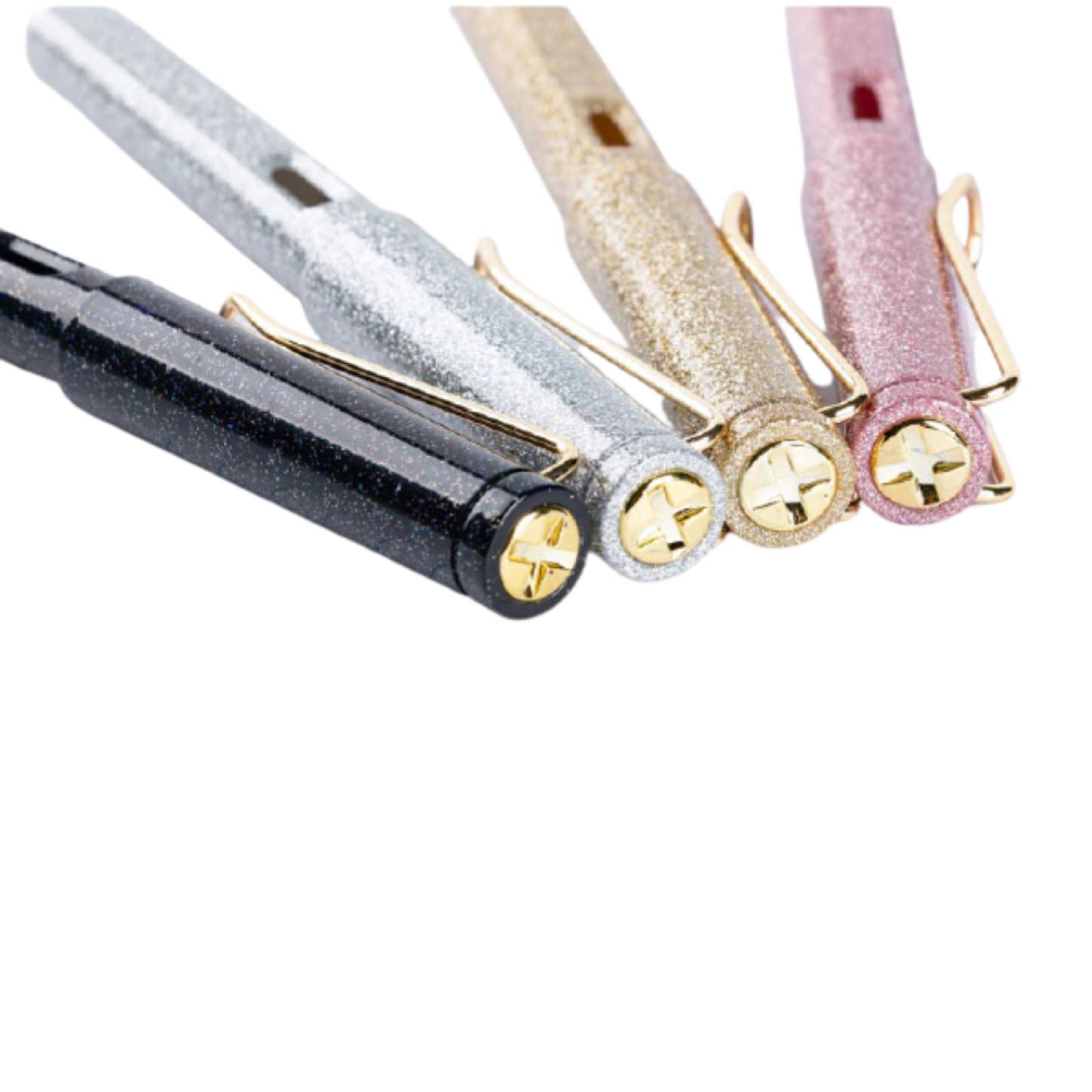 Bolígrafo Pluma Estilográfica Punta Fina Brillantes M-243 Rosa