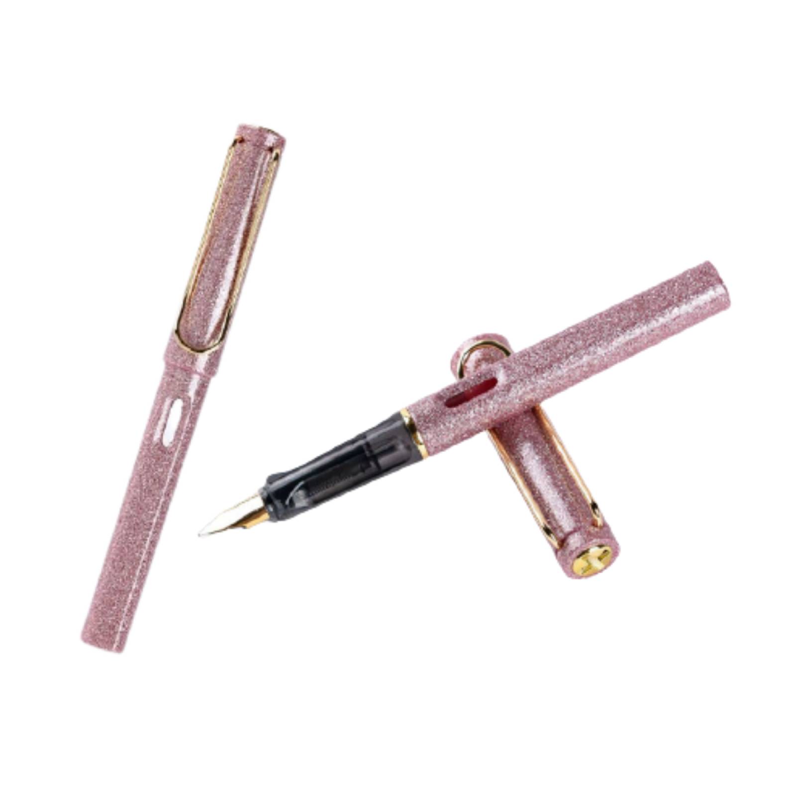 Bolígrafo Pluma Estilográfica Punta Fina Brillantes M-243 Rosa